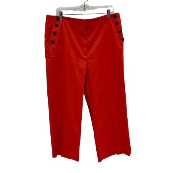 Ann Taylor Orange Plus Size Ankle Pants Loose Wide Leg Office Career‎ Plus 16 - Picture 1 of 7